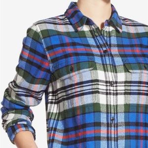 Madewell ex boyfriend plaid flannel shirt xs